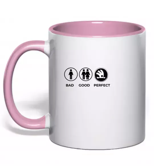 Чашка с цветной ручкой Good-Perfect Skoda Нежно розовый фото