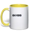 Чашка з кольоровою ручкою Boss Skoda Сонячно жовтий фото