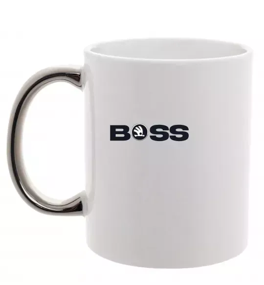 Чашка з кольоровою ручкою Boss Skoda Срібло фото