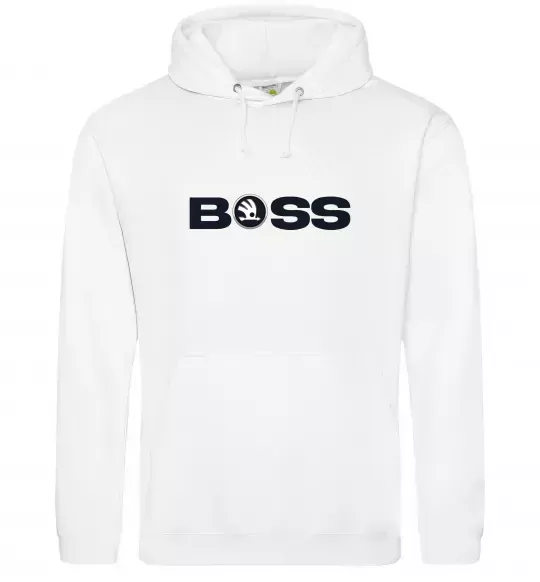 Мужская толстовка (худи) Boss Skoda Белый фото