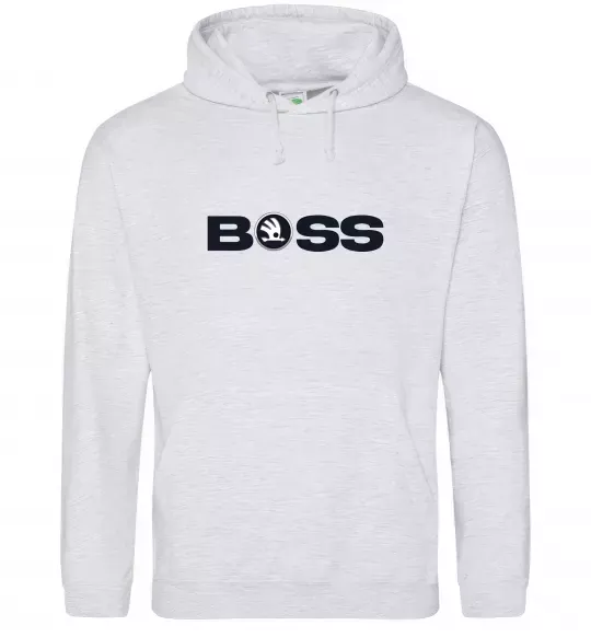 Мужская толстовка (худи) Boss Skoda Серый меланж фото