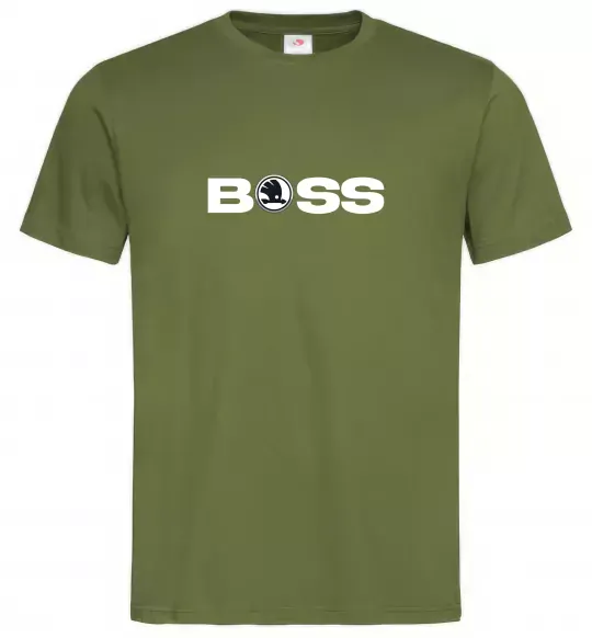 Чоловіча футболка Boss Skoda Оливковий фото