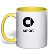 Чашка с цветной ручкой Smart logo та назва Солнечно желтый фото