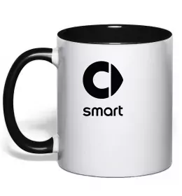 Чашка с цветной ручкой I <3 Smart Черный фото