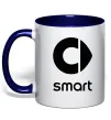 Чашка з кольоровою ручкою Smart logo та назва Глибокий темно-синій фото