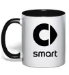 Чашка з кольоровою ручкою Smart logo та назва Чорний фото