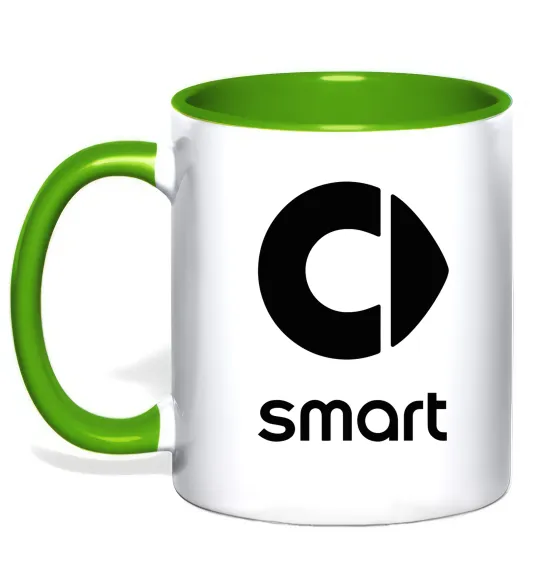 Чашка з кольоровою ручкою Smart logo та назва Лаймовий фото