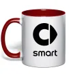 Чашка з кольоровою ручкою Smart logo та назва Червоний фото