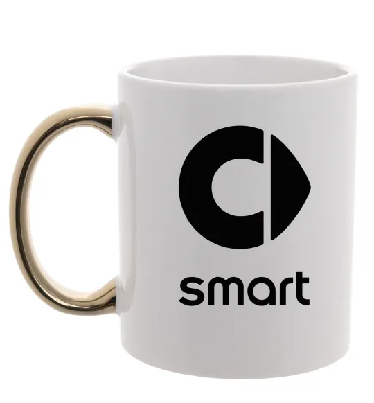 Чашка з кольоровою ручкою Smart logo та назва Золото фото