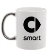 Чашка з кольоровою ручкою Smart logo та назва Срібло фото