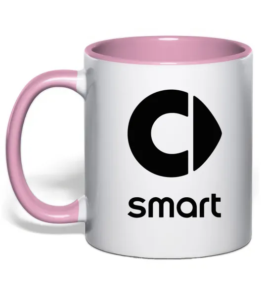 Чашка з кольоровою ручкою Smart logo та назва Ніжно рожевий фото