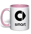 Чашка з кольоровою ручкою Smart logo та назва Ніжно рожевий фото