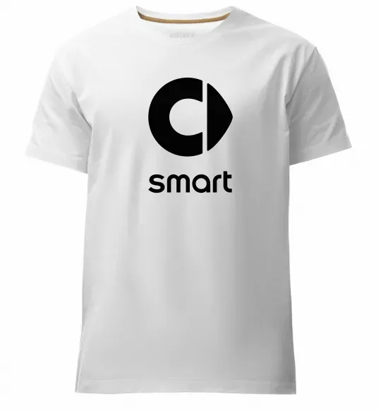 Мужская премиум футболка Smart logo та назва Белый фото