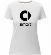 Жіноча преміум футболка Smart logo та назва Білий фото