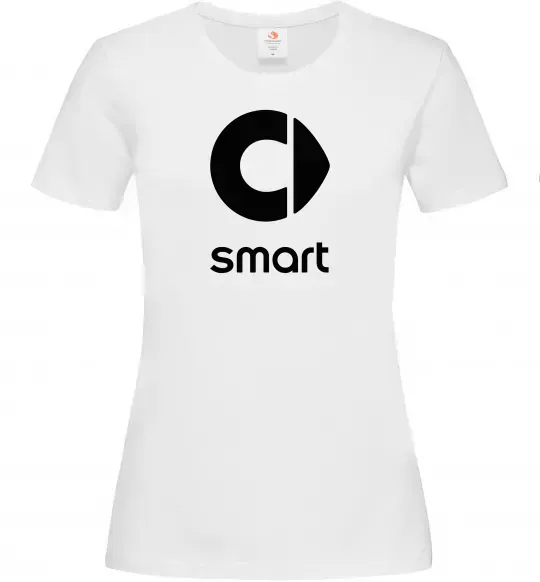 Женская футболка Smart logo та назва Белый фото