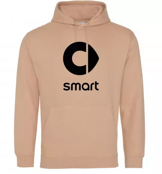 Мужская толстовка (худи) Smart logo та назва Песочный фото