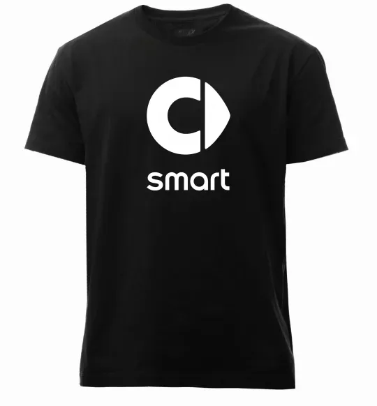 Мужская премиум футболка Smart logo та назва Черный фото