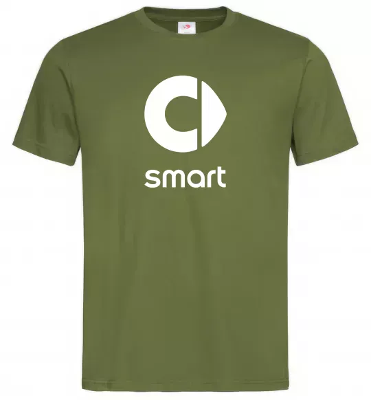 Мужская футболка Smart logo та назва Оливковый фото