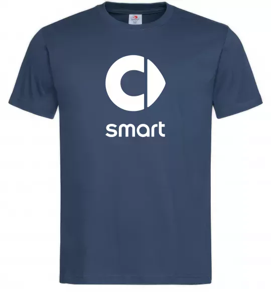 Мужская футболка Smart logo та назва Темно-синий фото