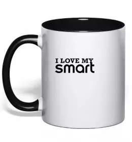 Чашка с цветной ручкой I <3 Smart Черный фото