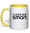 Чашка з кольоровою ручкою Love my Smart Лимонний фото