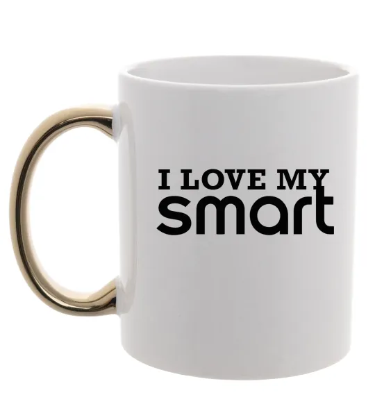 Чашка з кольоровою ручкою Love my Smart Золото фото