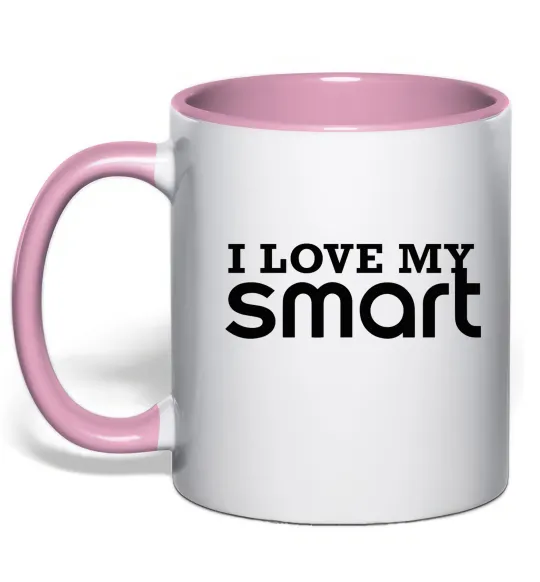 Чашка з кольоровою ручкою Love my Smart Ніжно рожевий фото