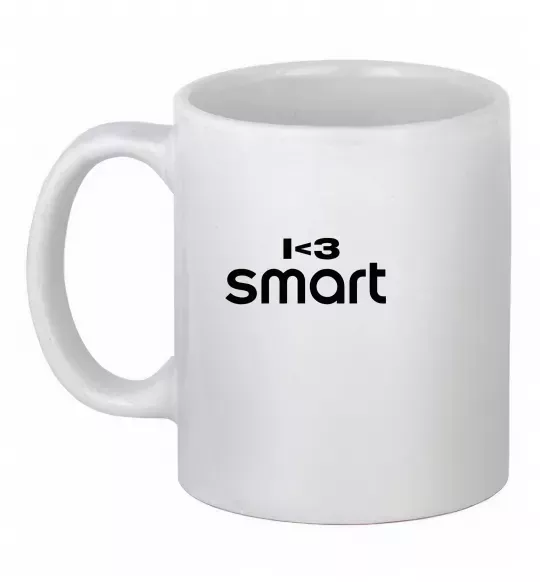 Чашка керамічна I <3 Smart Білий фото