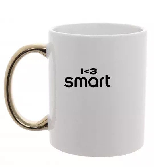 Чашка с цветной ручкой I <3 Smart Золото фото