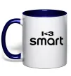 Чашка з кольоровою ручкою I <3 Smart Глибокий темно-синій фото