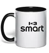 Чашка з кольоровою ручкою I <3 Smart Чорний фото