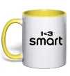 Чашка з кольоровою ручкою I <3 Smart Лимонний фото