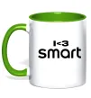 Чашка з кольоровою ручкою I <3 Smart Лаймовий фото