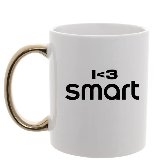 Чашка з кольоровою ручкою I <3 Smart Золото фото