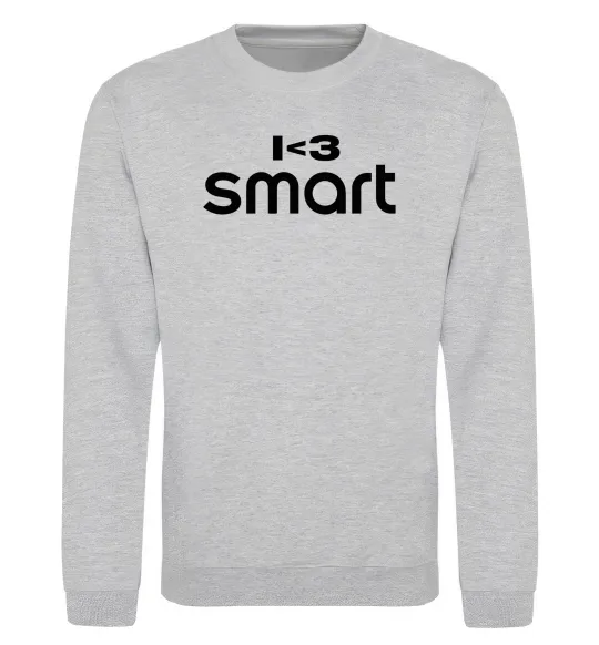 Свитшот I <3 Smart Серый меланж фото