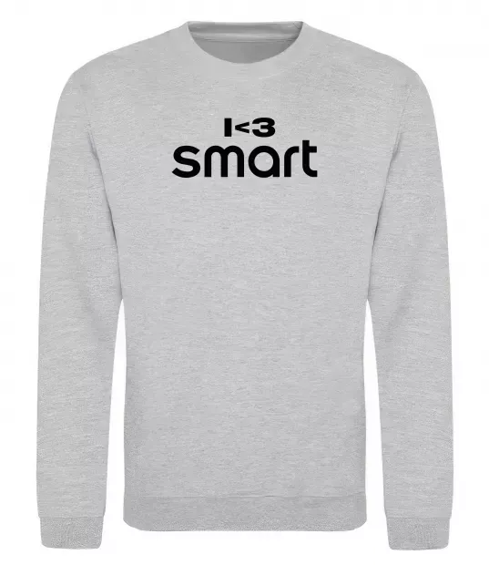 Свитшот I <3 Smart Серый меланж фото