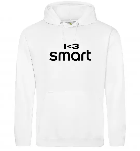 Мужская толстовка (худи) I <3 Smart Белый фото