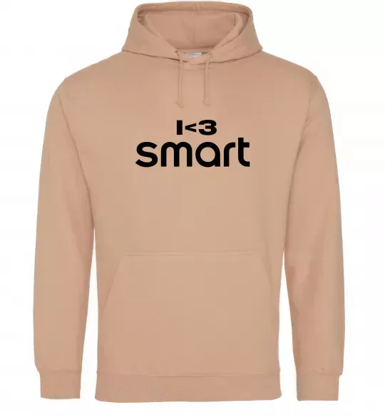 Мужская толстовка (худи) I <3 Smart Песочный фото
