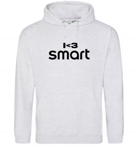 Женская толстовка (худи) I <3 Smart Серый меланж фото