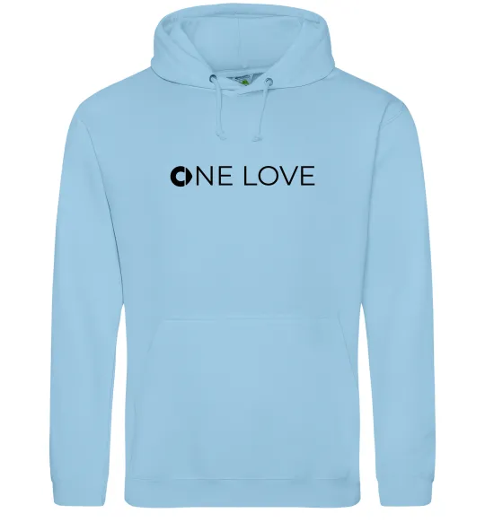 Мужская толстовка (худи) Smart one love Голубой фото