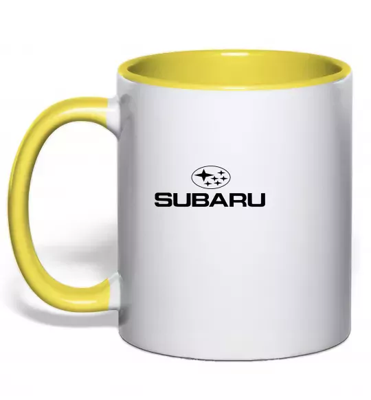 Чашка с цветной ручкой Subaru Солнечно желтый фото