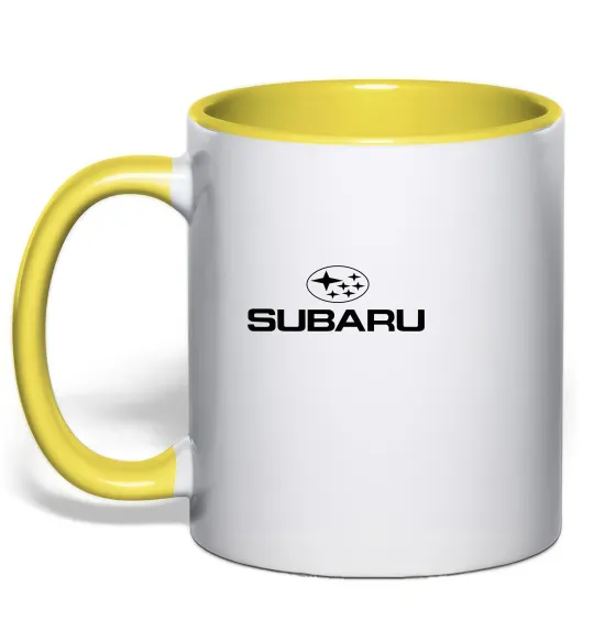 Чашка з кольоровою ручкою Subaru Лимонний фото