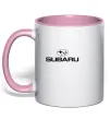 Чашка с цветной ручкой Subaru Нежно розовый фото