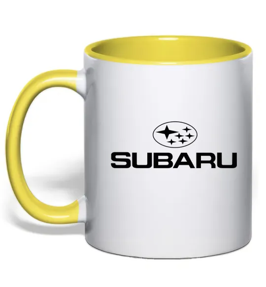 Чашка з кольоровою ручкою Subaru Лимонний фото