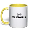Чашка з кольоровою ручкою Subaru Лимонний фото