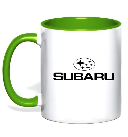 Чашка з кольоровою ручкою Subaru Лаймовий фото