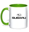 Чашка з кольоровою ручкою Subaru Лаймовий фото