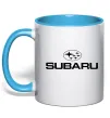Чашка з кольоровою ручкою Subaru Блакитний фото
