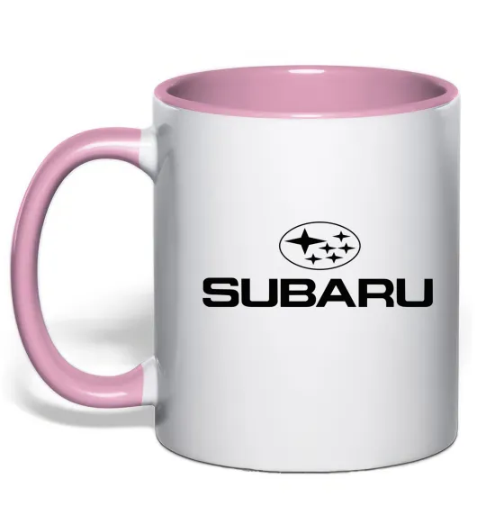 Чашка з кольоровою ручкою Subaru Ніжно рожевий фото