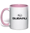 Чашка з кольоровою ручкою Subaru Ніжно рожевий фото
